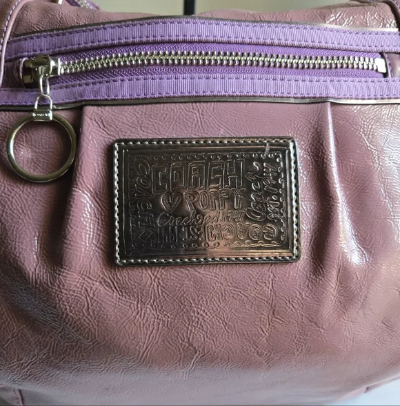 GUC Vintage Coach Poppy Pink Patent Leather Shoulder Hobo Bag